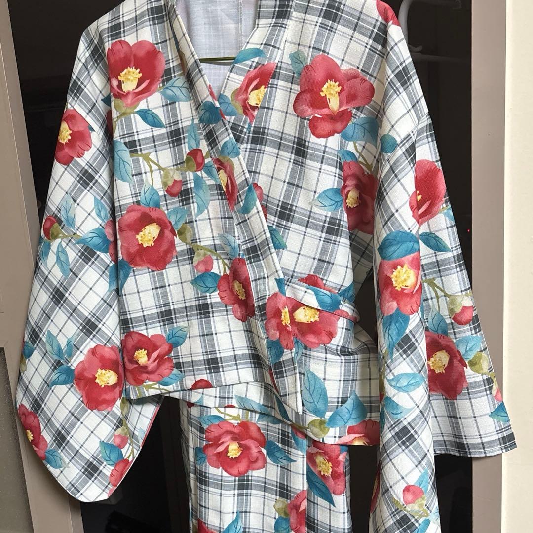 【1000円値下げ中】クティール 椿柄 浴衣・帯セット【9/30まで】