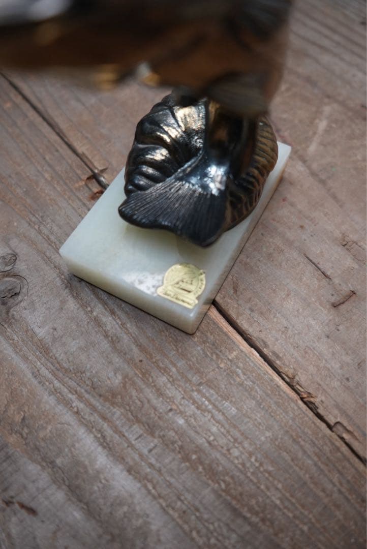 ヴィンテージ 真鍮製トロフィーブラックバスフィギュア