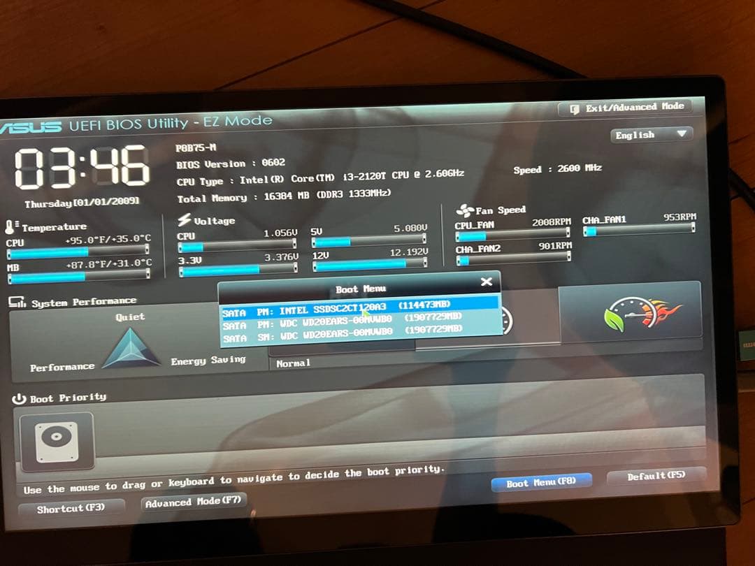 自作PC PT2 2枚 SSD128GB HDD2TB 2台 RAM16GB
