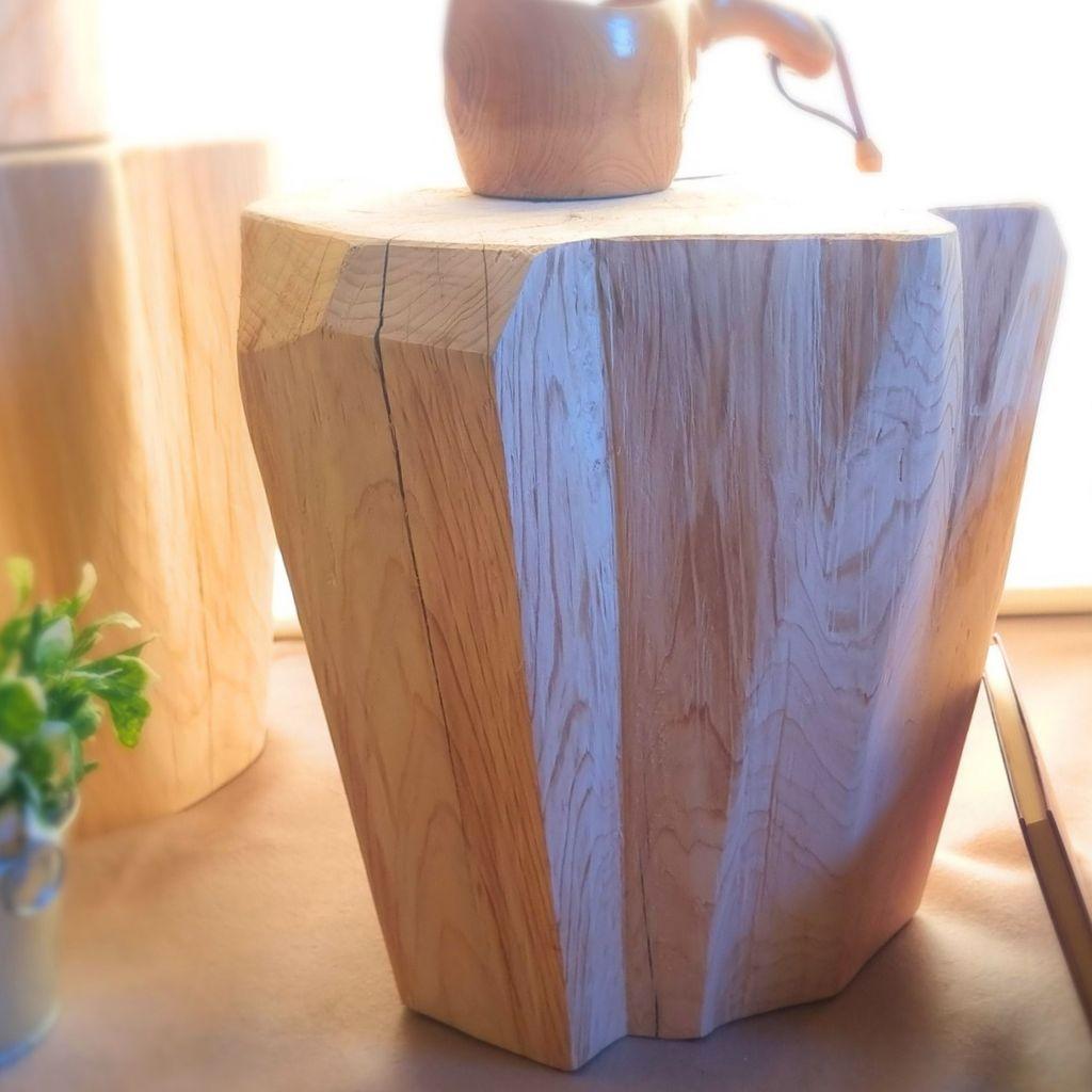 天然アロマ ひのきの切株テーブル 末広がり