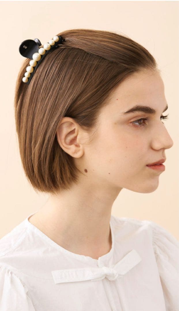 新品✨アレクサンドルドゥパリ✨ヘアクリップ✨パール✨ブラック L