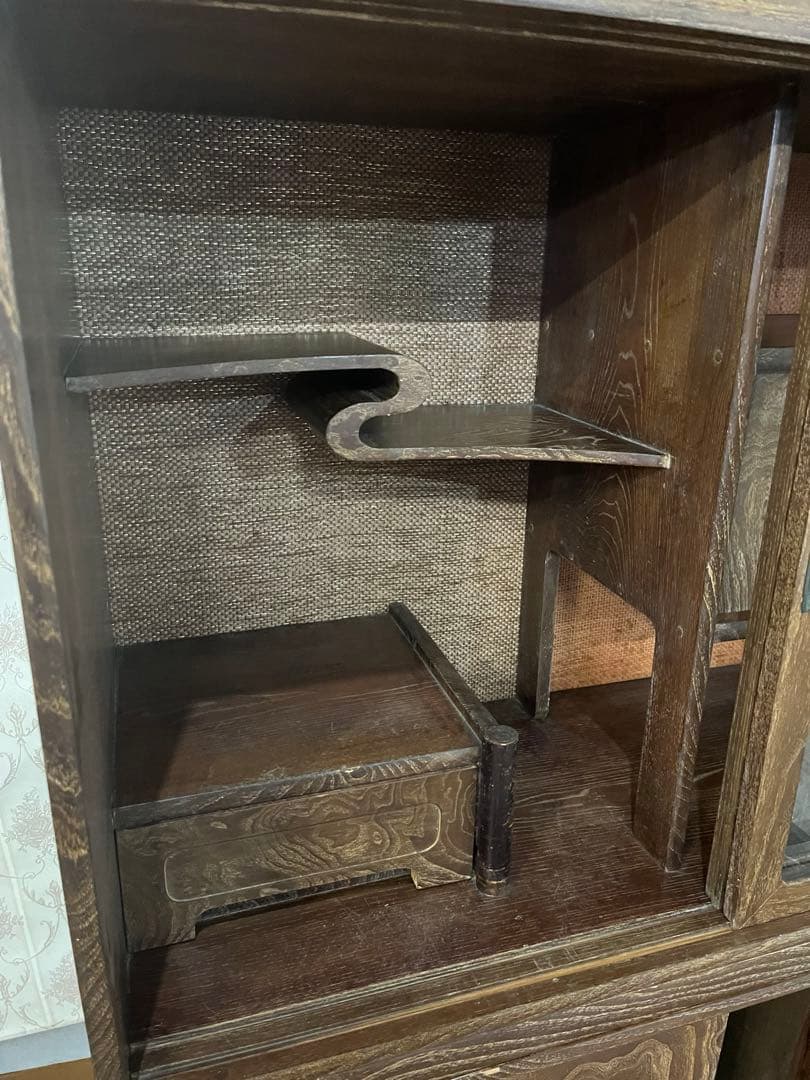 【アンティーク】昭和レトロ 小箪笥 茶箪笥 食器棚 和風キャビネット 収納棚