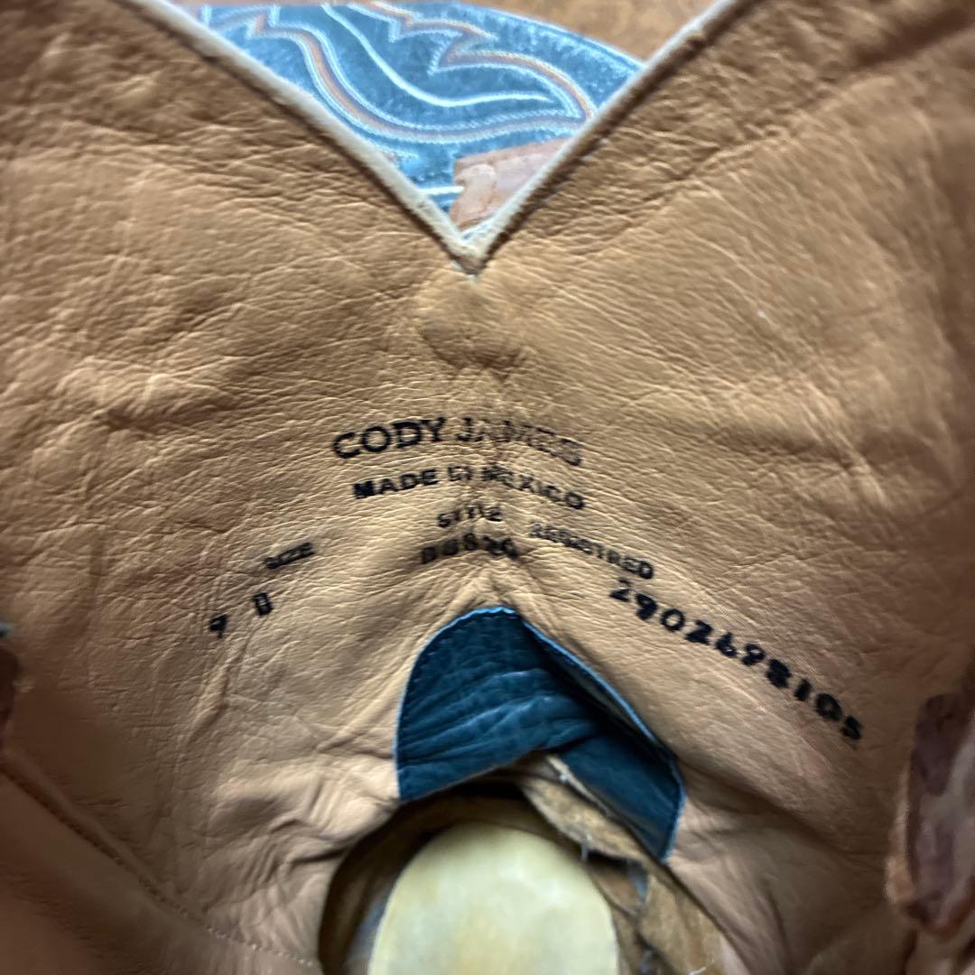 ウエスタンブーツ ブラウン レザー刺繍　メキシコ製