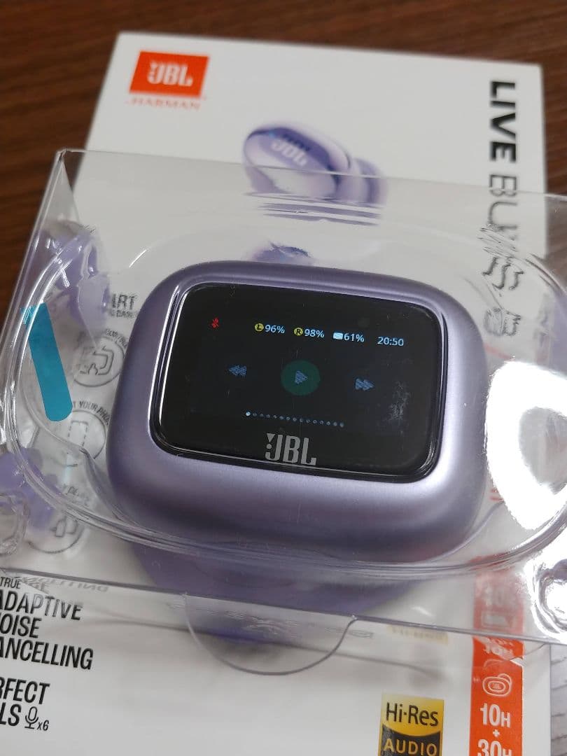 美品 JBL LIVE BUDS 3 パープル ディスプレイ搭載