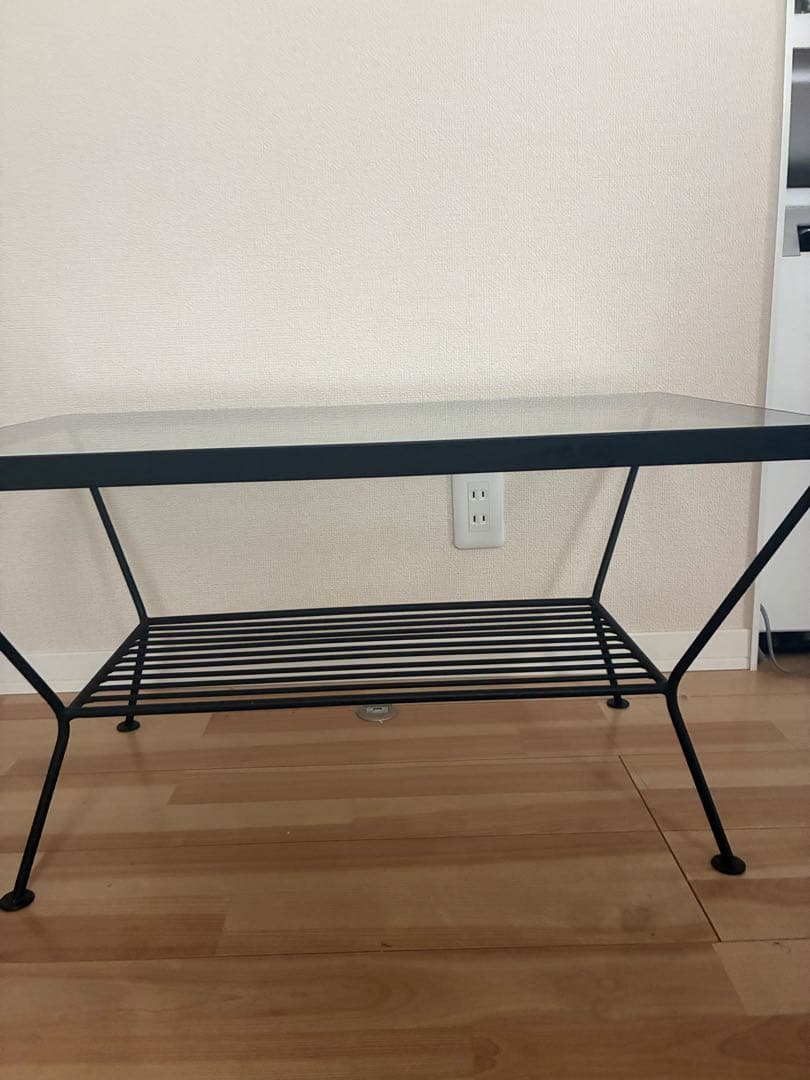 ウニコ・unico アイアンガラステーブル 横幅75cm