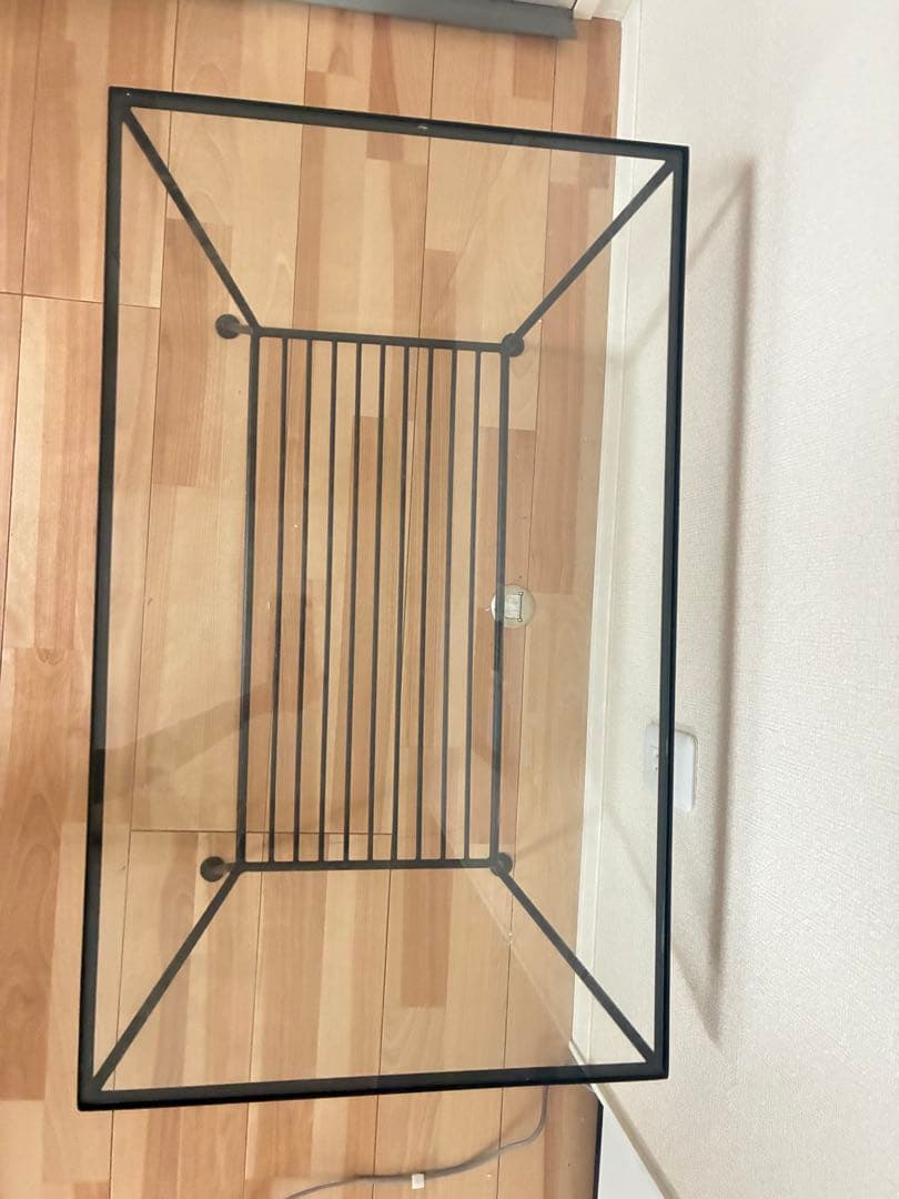 ウニコ・unico アイアンガラステーブル 横幅75cm