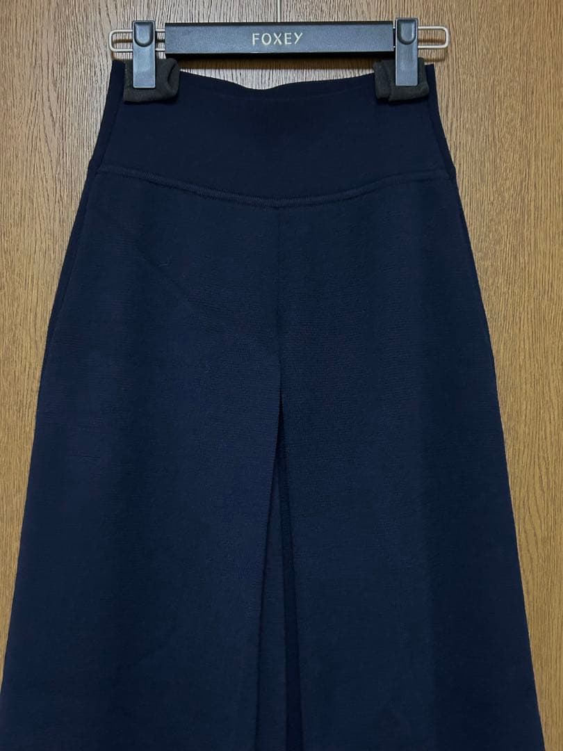 FOXEY NEWYORK ニットワイドパンツ ガウチョ ミッドナイト