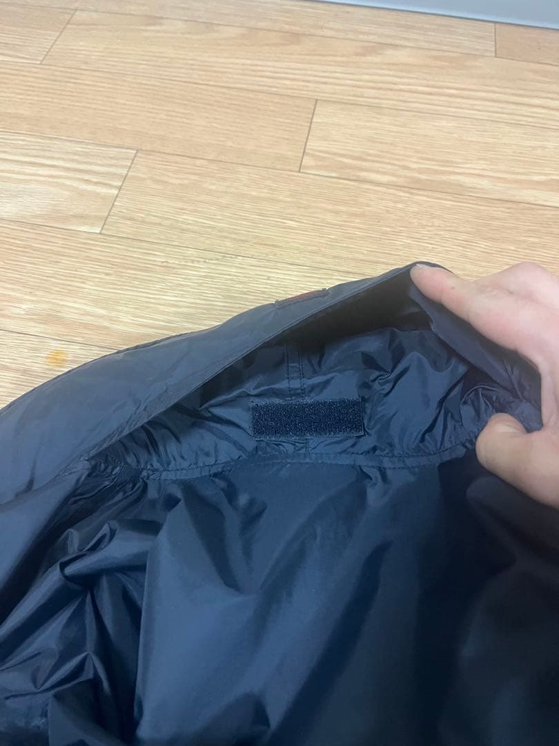 90s ARMANI JEANS ナイロンジャケット　短丈　ワイド　ネイビー