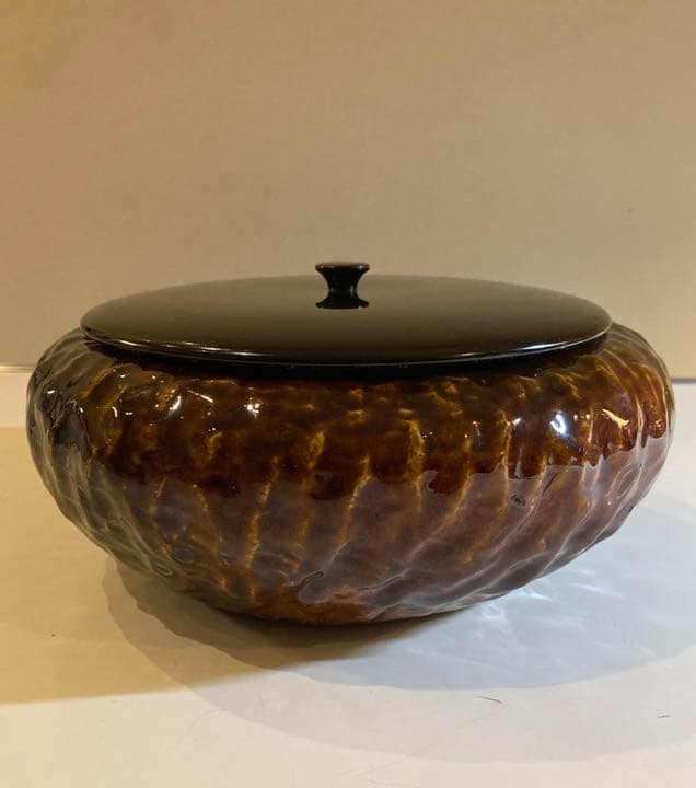 大樋焼の手捻りの妙！水差し又は菓子鉢 金沢大樋焼 美術品