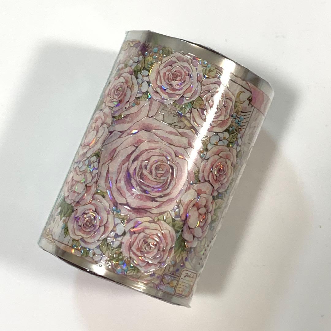 M1297.Likey文創 淡蕊玫瑰 マスキングテープ PET贝壳光