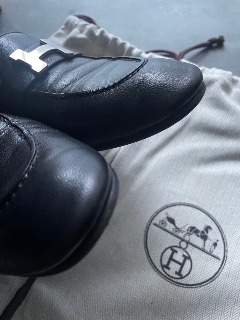 味噌汁さま専用エルメス　モカシンパリローファー黒