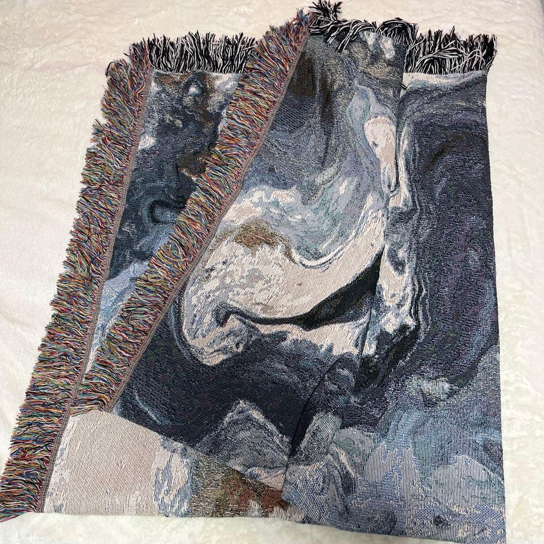 imperf インパーフ NAVY FLOW THROW BLANKET