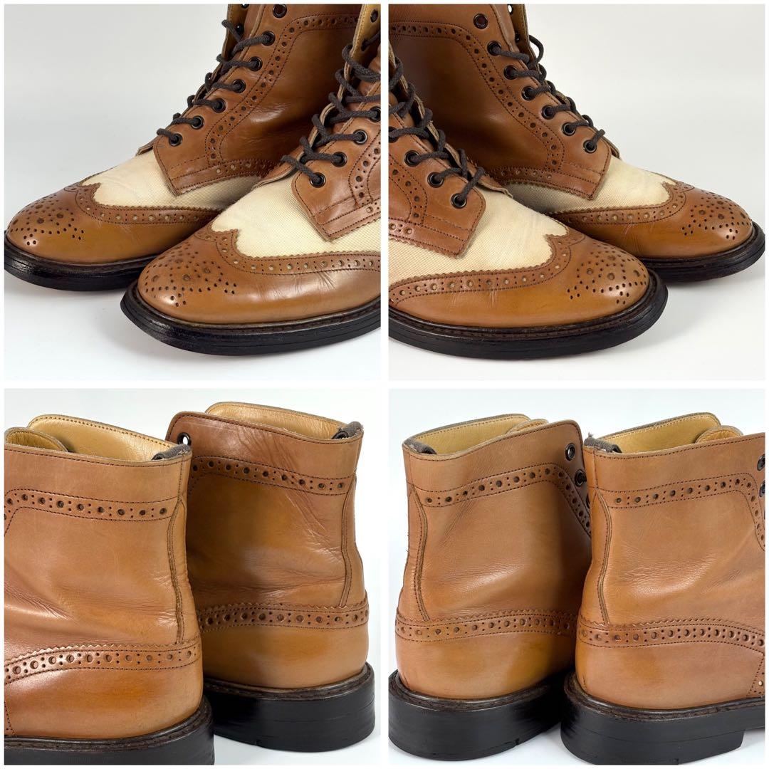 トリッカーズ 2508 カントリーブーツ ウイングチップ 革靴 ブラウン UK8