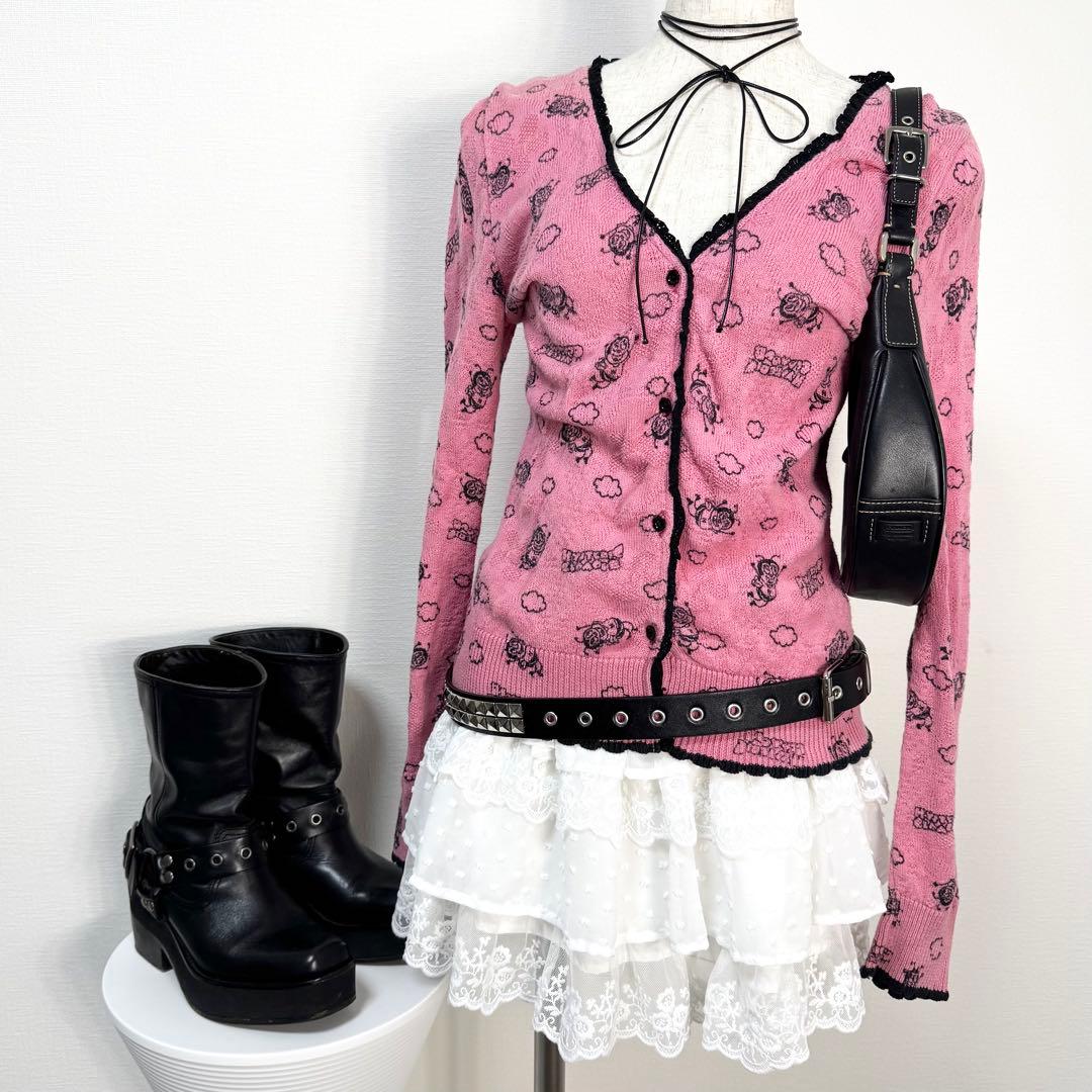 y2k❤️ 00s HYSTERIC GLAMOUR bee ロゴ カーディガン