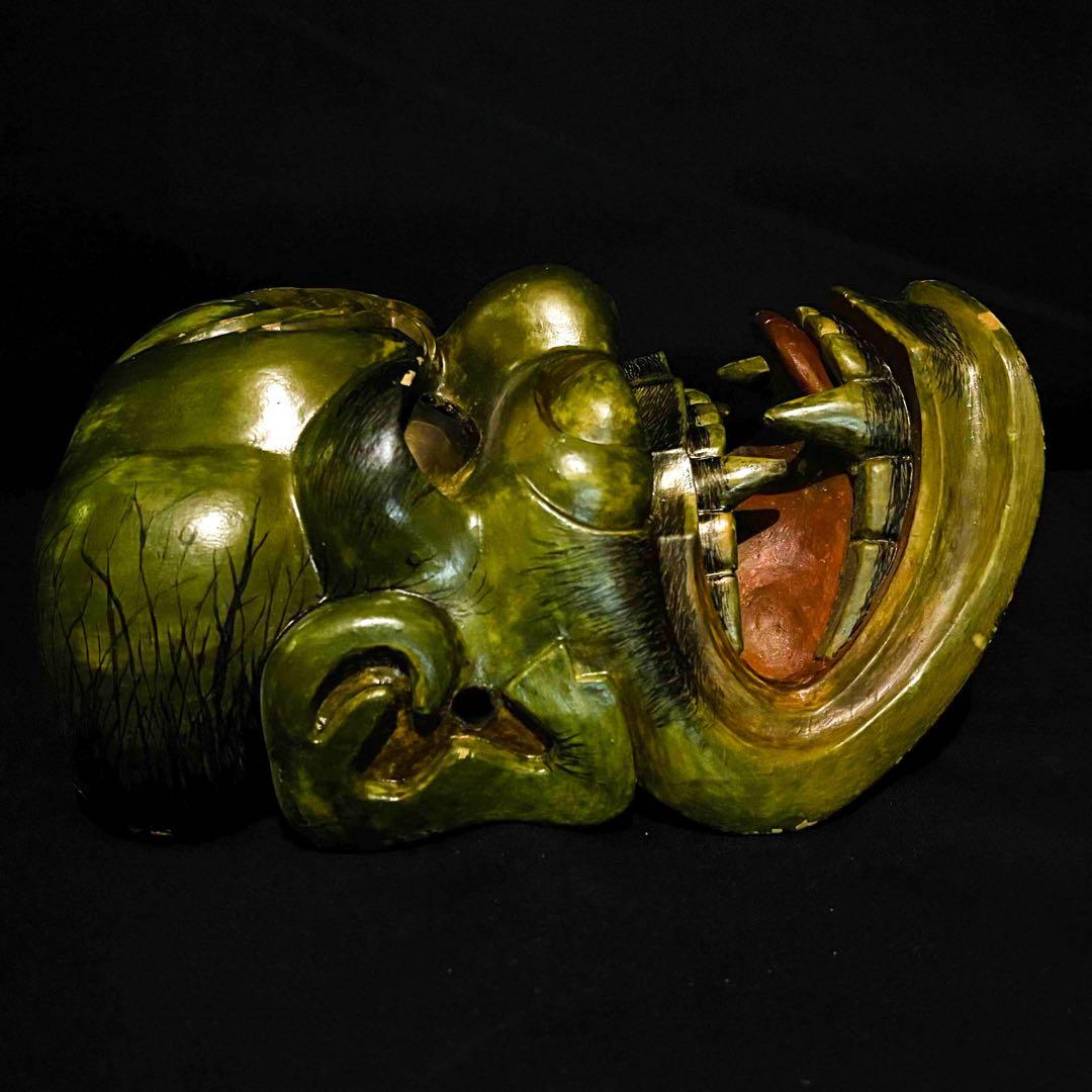 お面　能面　鬼　骨董　ビンテージ　魔除け　Japan