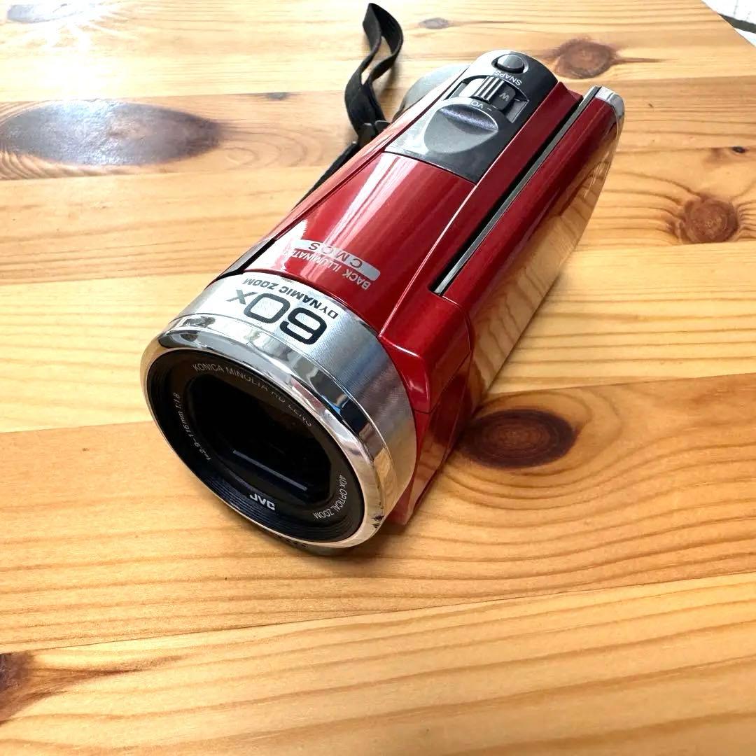 JVC GZ-E750-R 赤 本体 充電器・バッテリー2個・ケース付き