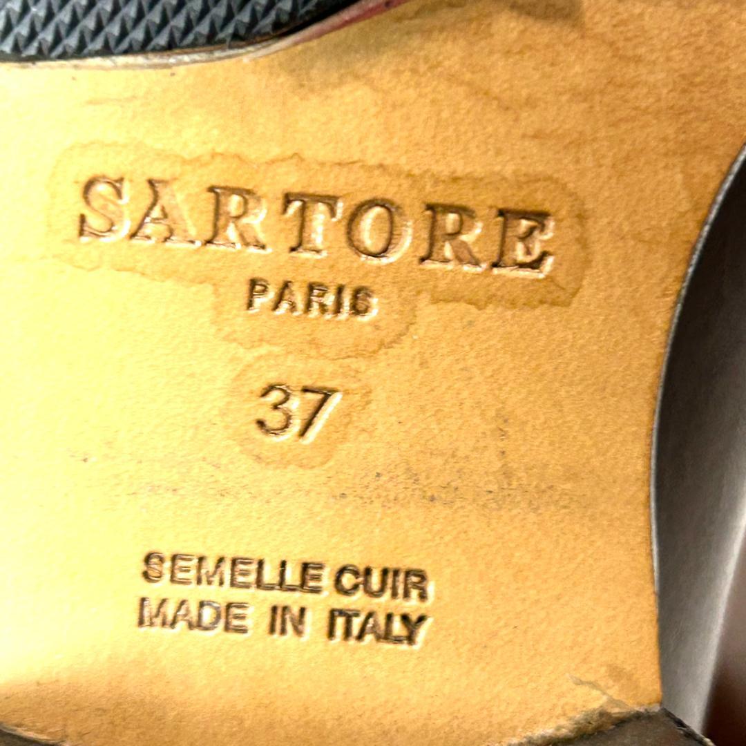 SARTORE　サルトル　乗馬ブーツ　ブラウン　プレーントゥ　23.5 イタリア