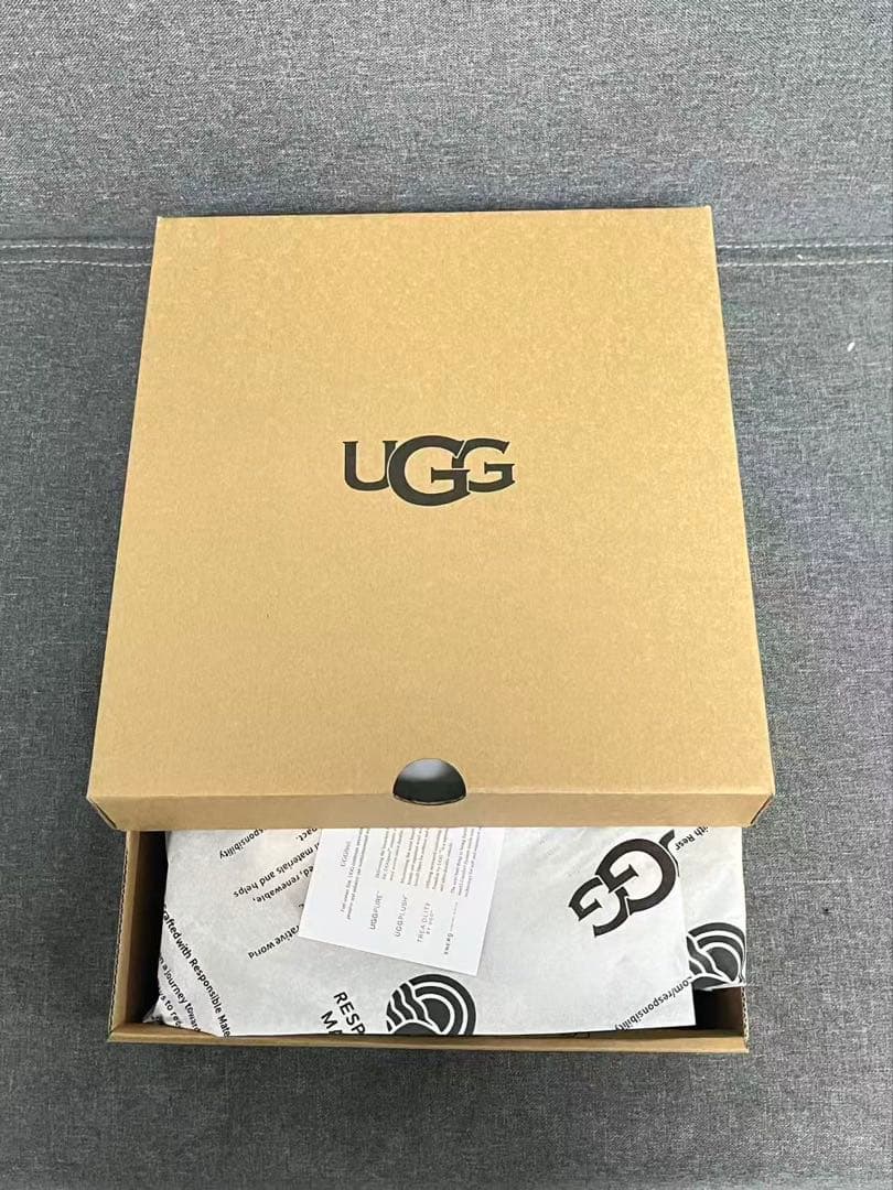 UGG ムートンブーツ ベージュ プラットフォームスリッパ 24cm