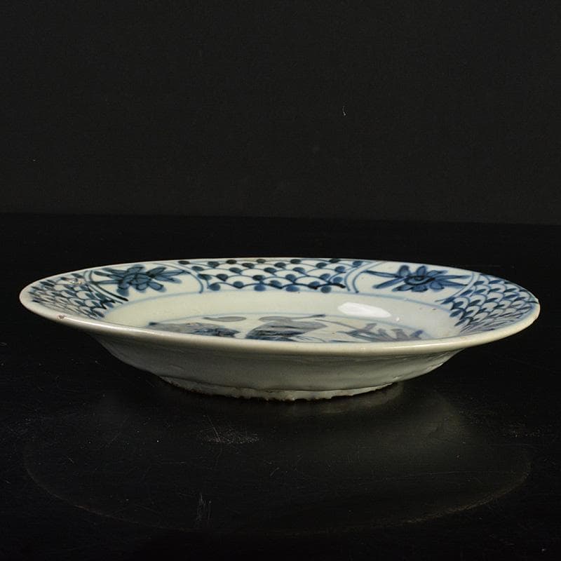 e2ko777 　中国　南京染付　人物花文　小皿　V　R7488