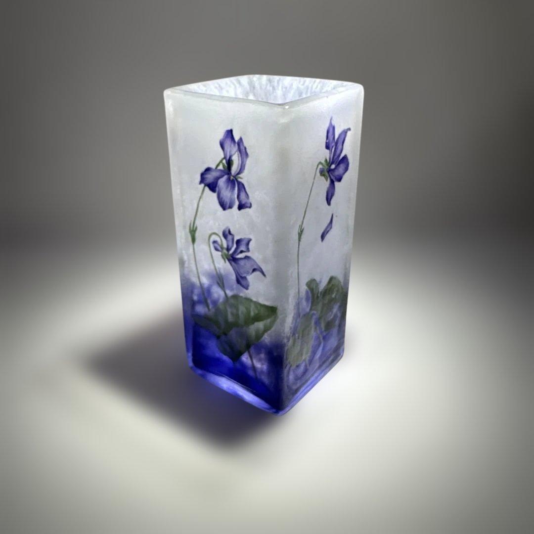 ★アンティークドーム 【 Daum 】 ★スミレ★ 花瓶★12.3 ㎝★