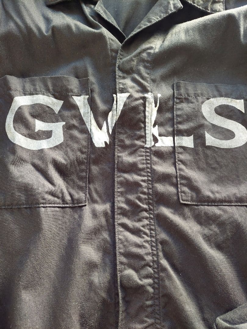 GVLS 黒 半袖オーバーオール