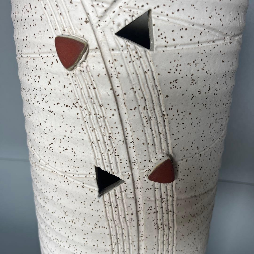 信楽焼長傘立て  トライアングル 高さ57cm