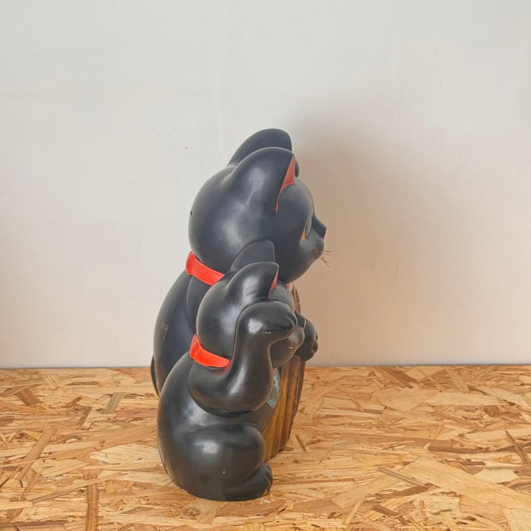 招き猫　3匹　当時物　黒猫