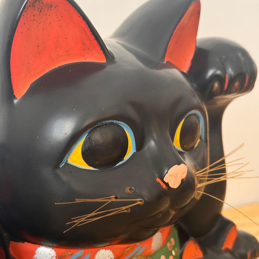 招き猫　3匹　当時物　黒猫