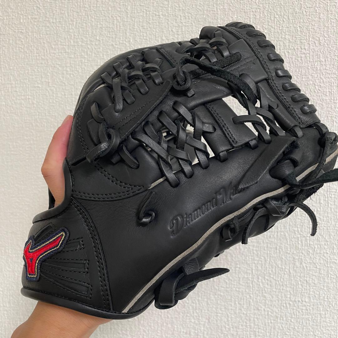 【MIZUNO】ミズノ　軟式グローブ　黒　美品　即戦力