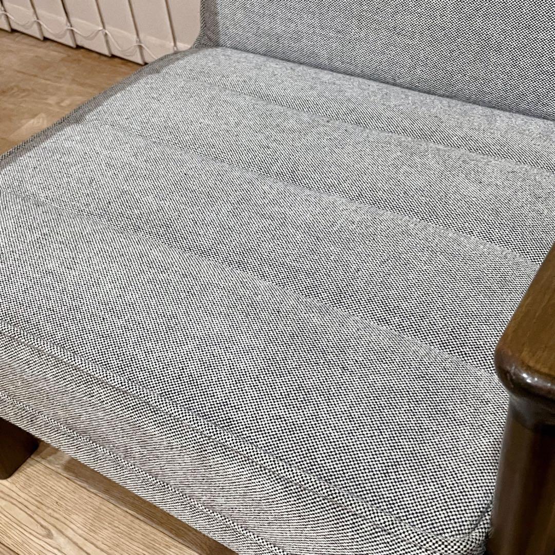 カリモク Kチェア ワイドアーム 1人掛け　ソファ　ビンテージ　グレー