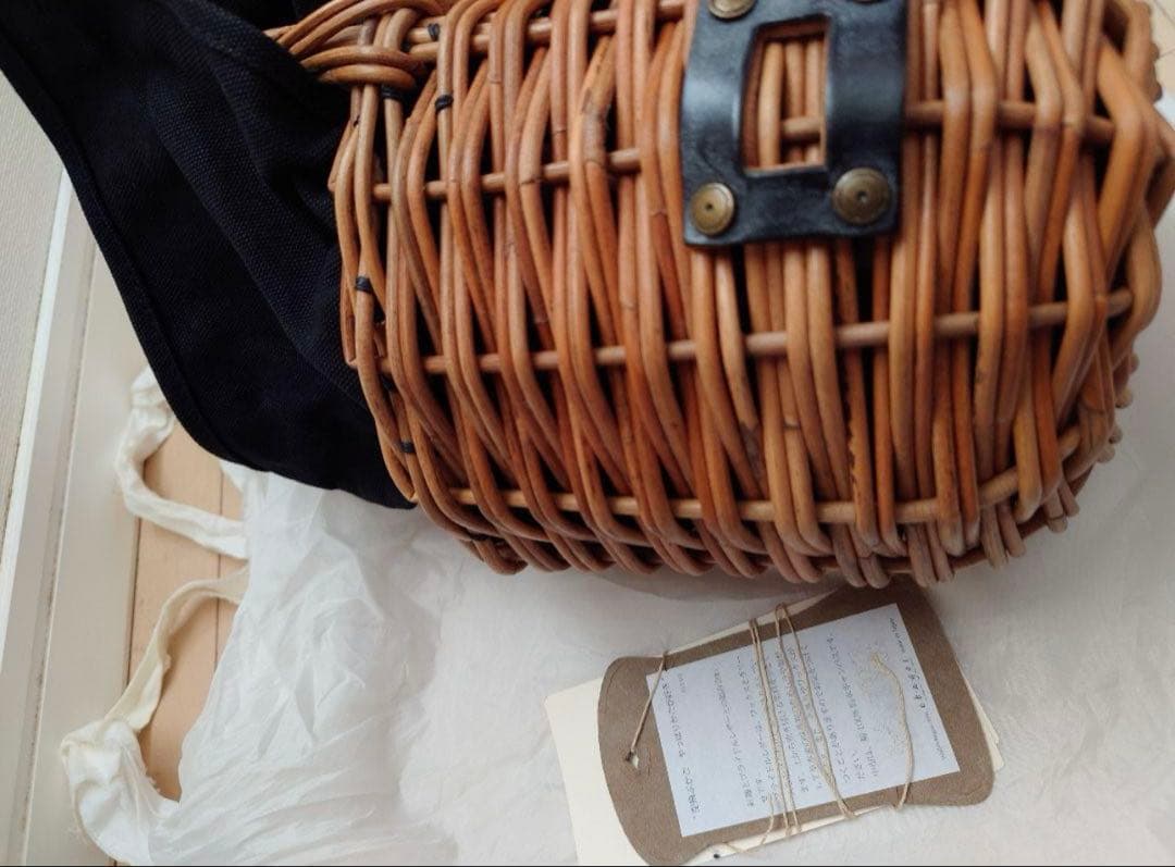 ebagos エバゴス　カゴバッグ　ブライドルマグ　黒