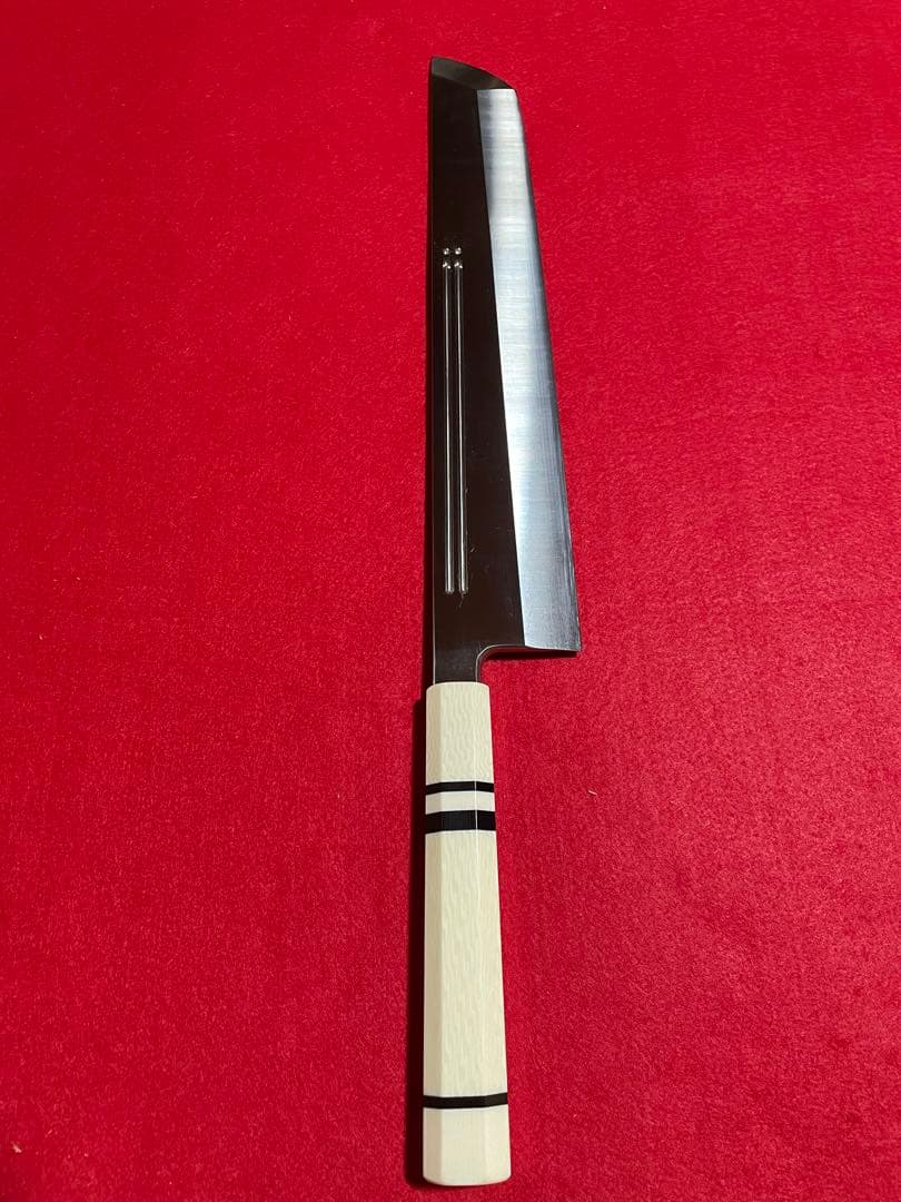 血流し　尺　鱧 骨切り包丁 V金10号 人工象牙八角柄