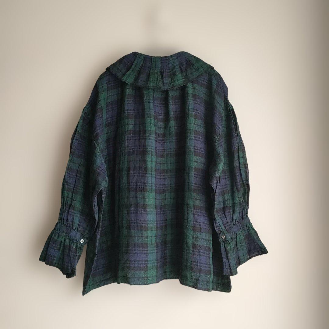 美品 ichi Antiquités リネンタータンフリルシャツ イチ