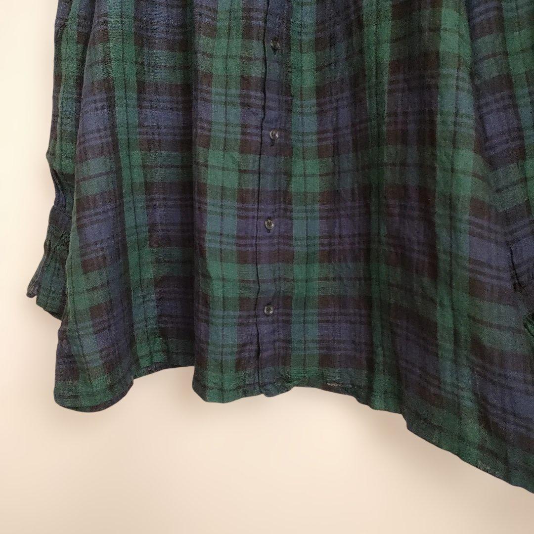 美品 ichi Antiquités リネンタータンフリルシャツ イチ