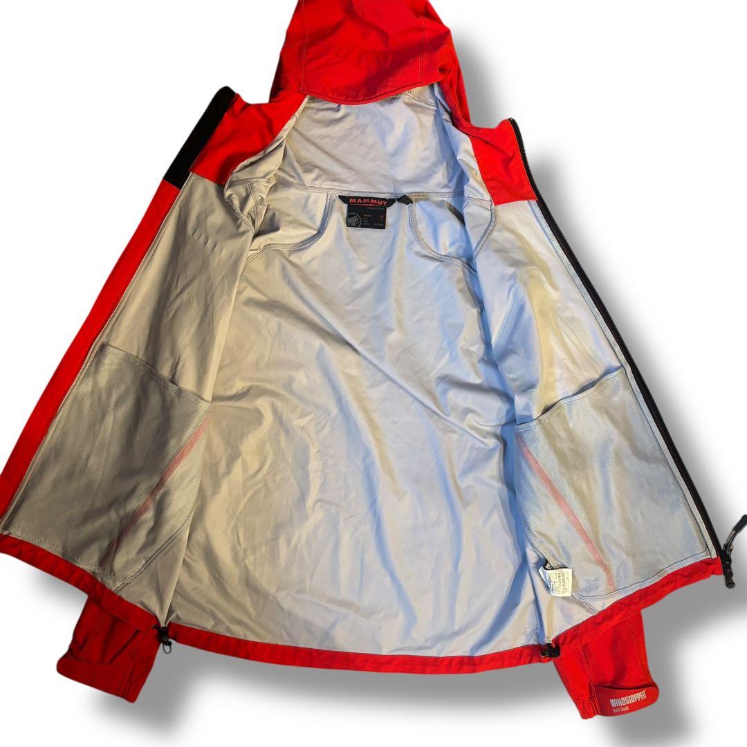 美品✨MAMMUT マムート フード付 ナイロン WIND STOPPER 赤
