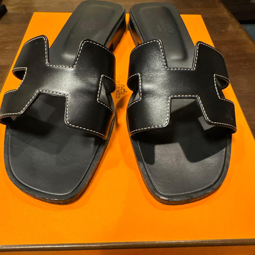 エルメスブラック オランサンダル