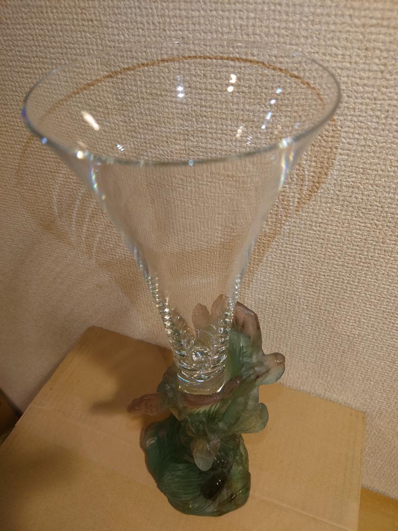 Daum France　ドームフランス　クリスタル　ガラス　昆虫　フラワー　花瓶