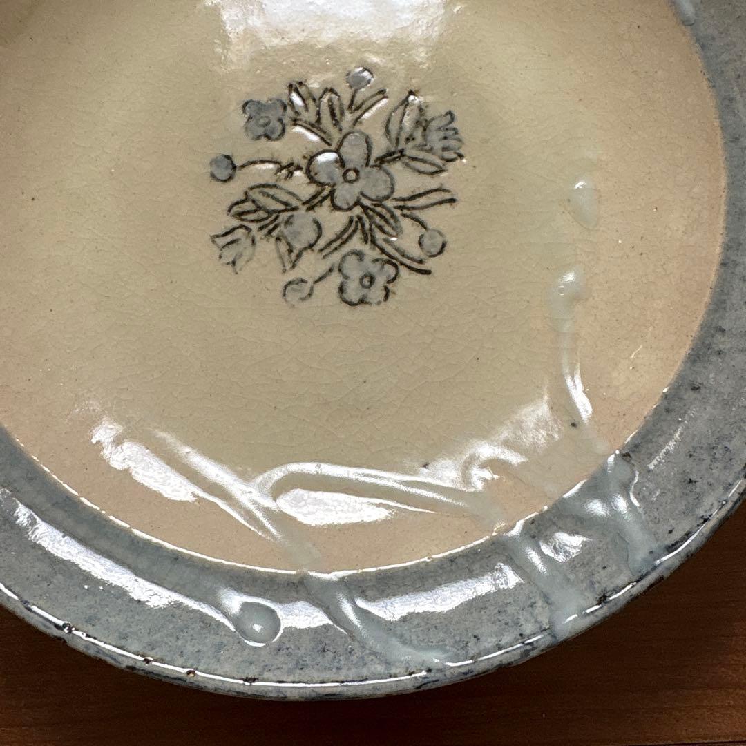 東屋 伊賀石本花絵皿　菜の束