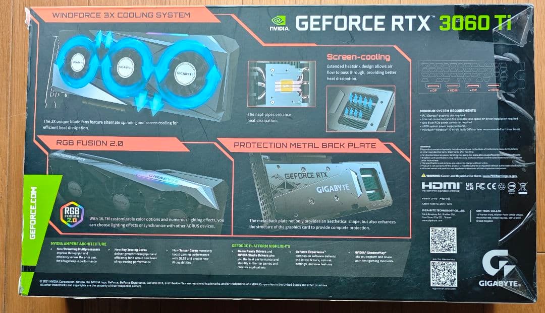 グラフィックボード・グラボ・ビデオカード GeForce RTX3060Ti GIGABYTE