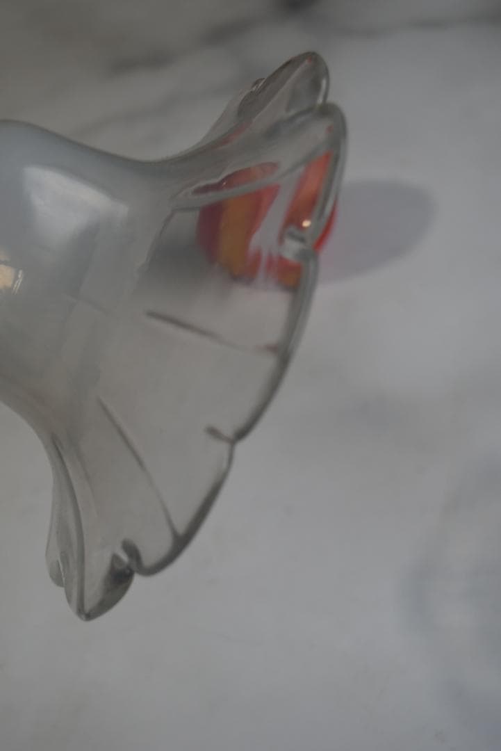 美品　フランスアンティーク　花フォルム　オパリン　ガラスシェード