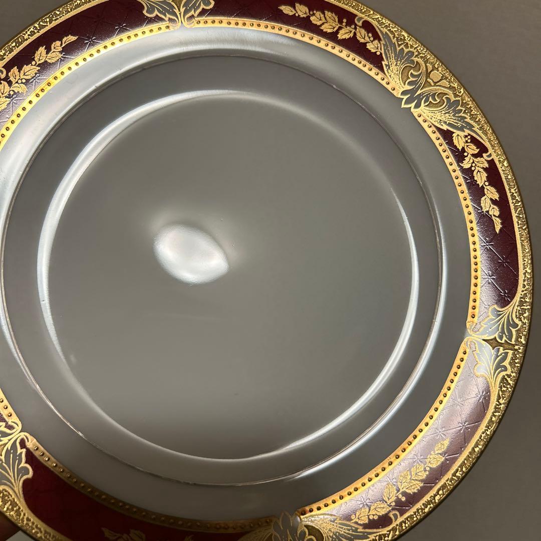 大倉陶園　マロン　金彩金蝕　デザートプレート　17cm