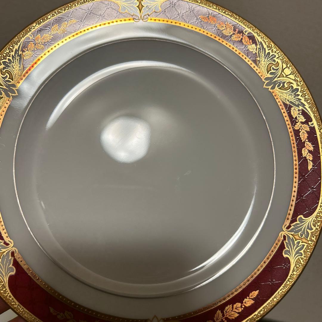大倉陶園　マロン　金彩金蝕　デザートプレート　17cm
