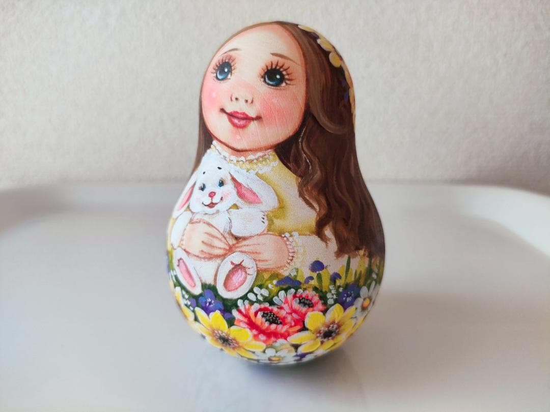 【KV001】10cm級 おきあがりこぼし カバノヴァ　花冠