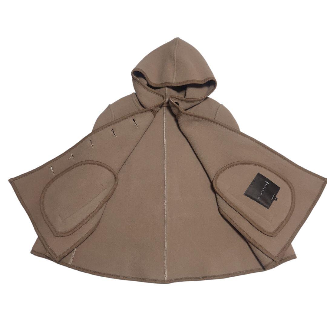 美品✨マッキントッシュ ポンチョ ケープ キャメル 34　黒ボタン