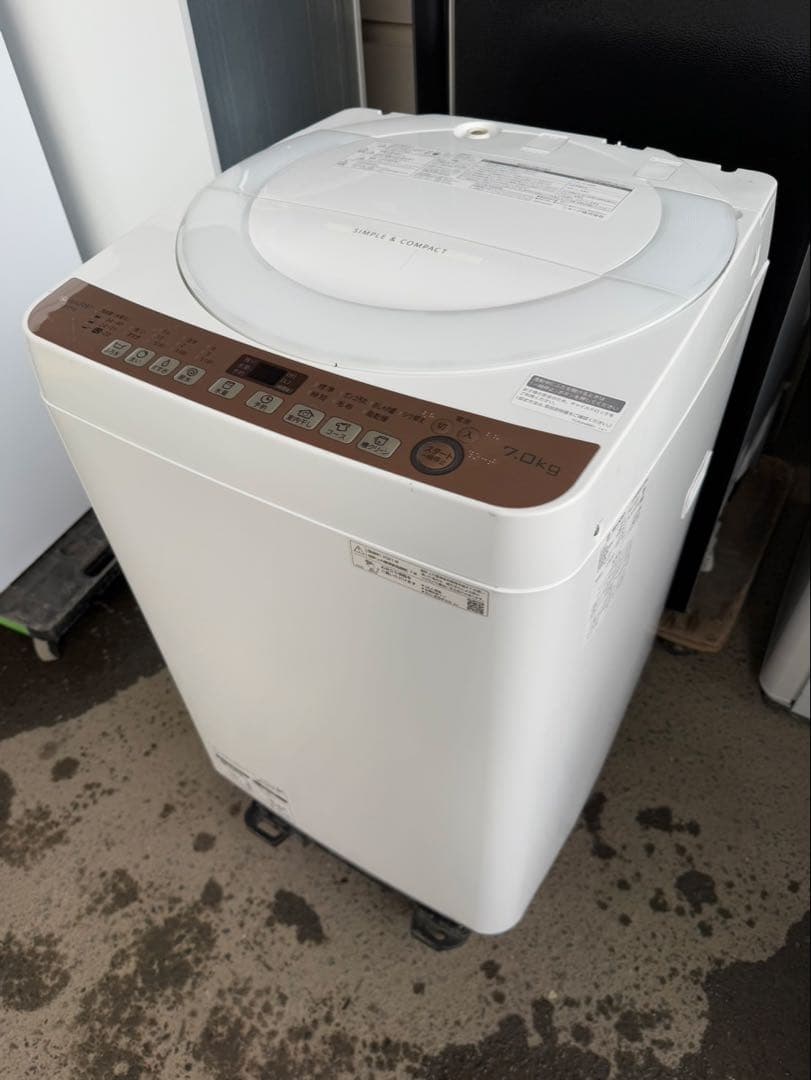 【高年式】2021年式 7kg SHARP 洗濯機 ES-T713-1