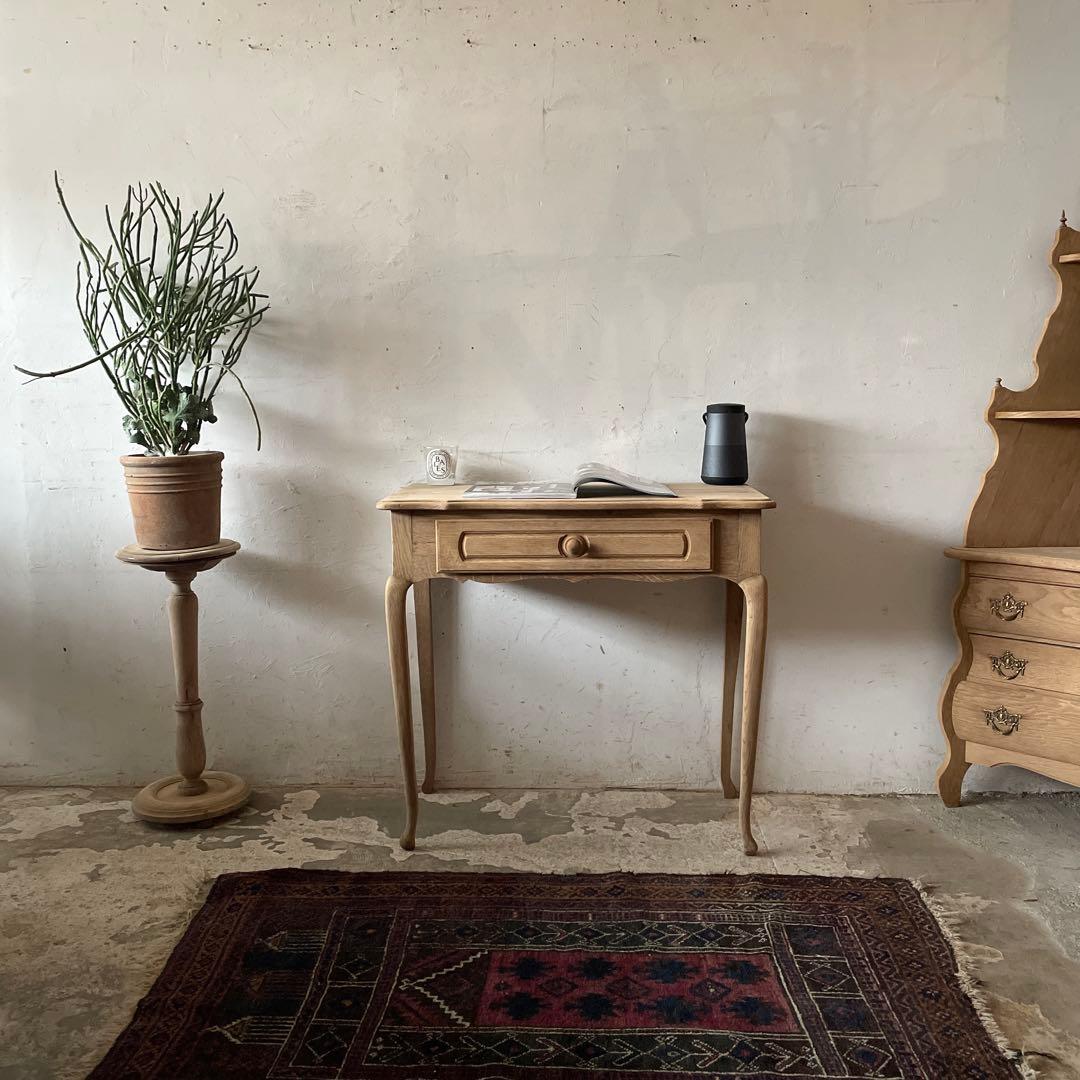 ビンテージ　ドロワーデスク　サイドテーブル　 猫脚　剥離