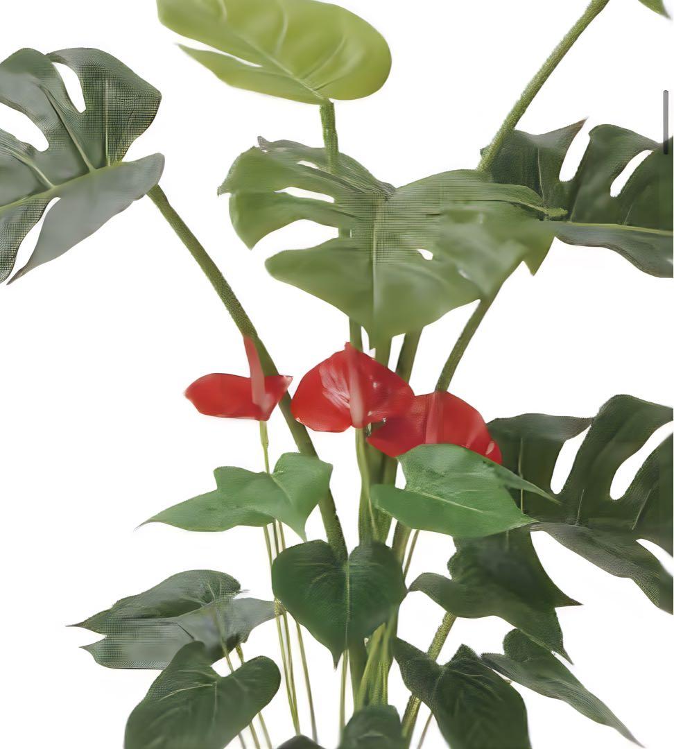 光触媒　人工観葉植物　フェイクグリーン　モンステラ&アンスリューム 95