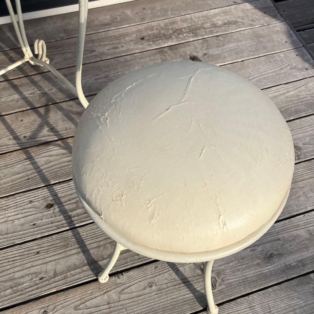 ロココ クラシカル アイアンフレーム 花装飾ドレッサー 化粧台 スツール付き