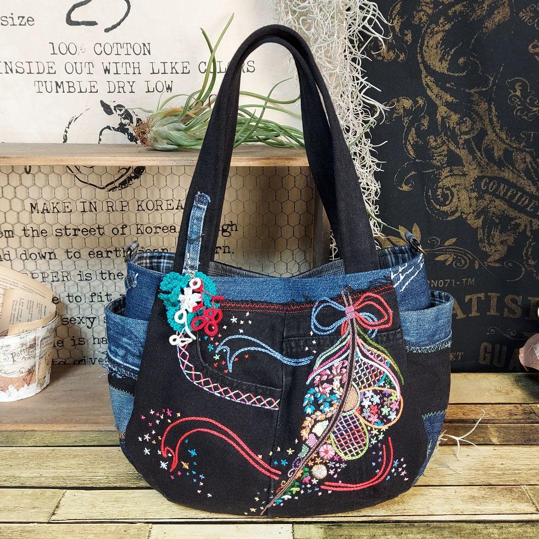 【MINMI】刺繍デニムバック　No.656