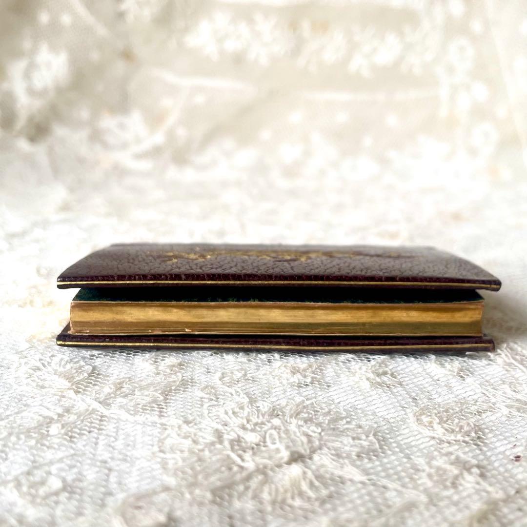 19世紀の小さな本　1892年　ミニブック　レザー金彩祈祷書フランスアンティーク
